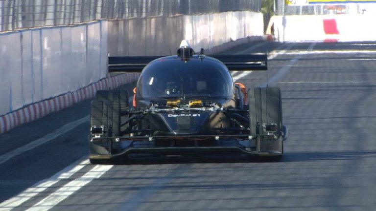 The driverless car “Roborace” makes its track debut in Marrakech