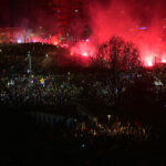 The protest against the Serbian leader attracts over 100,000 in the largest crowd still