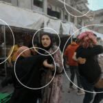 Shock and fear outside of a Gaza City restaurant
