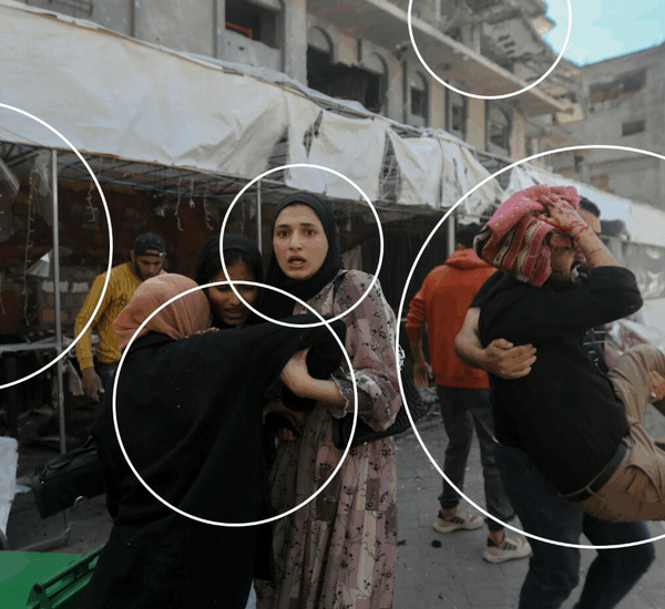 Shock and fear outside of a Gaza City restaurant
